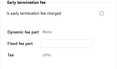 Early termination fee