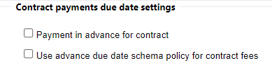 contract payment due settings