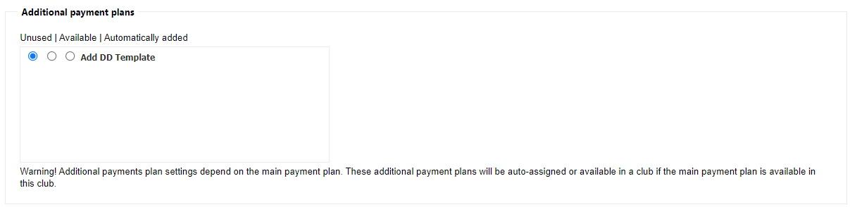 Additional payment plans