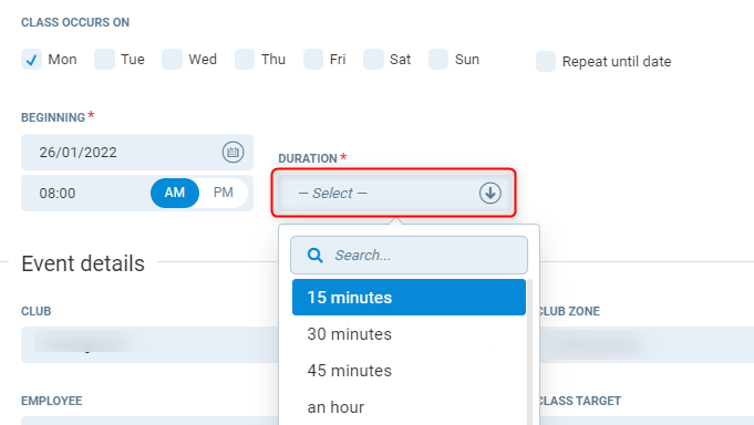 duration