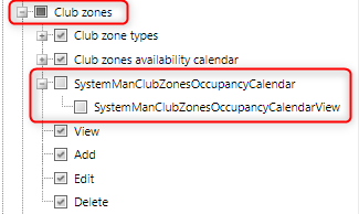 Club Zone Occupancy System Permissions 