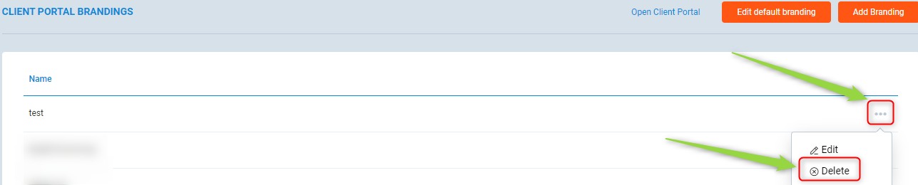 Client Portal Branding - Multi Delete option