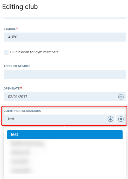 List of Clubs - Client Portal Branding