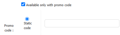 Screenshot of the promo code settings in the Contract Discounts feature